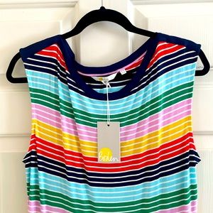 Boden soft jersey knit rainbow striped - new with tags
